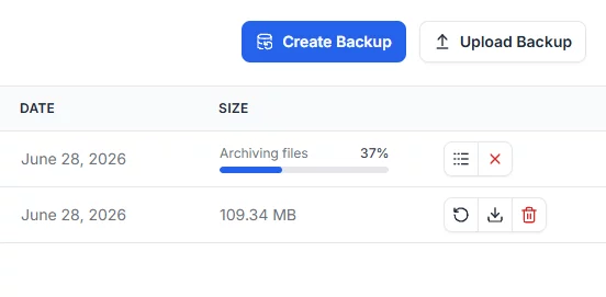 Running Backup