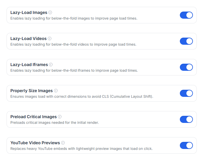 Media Optimizations